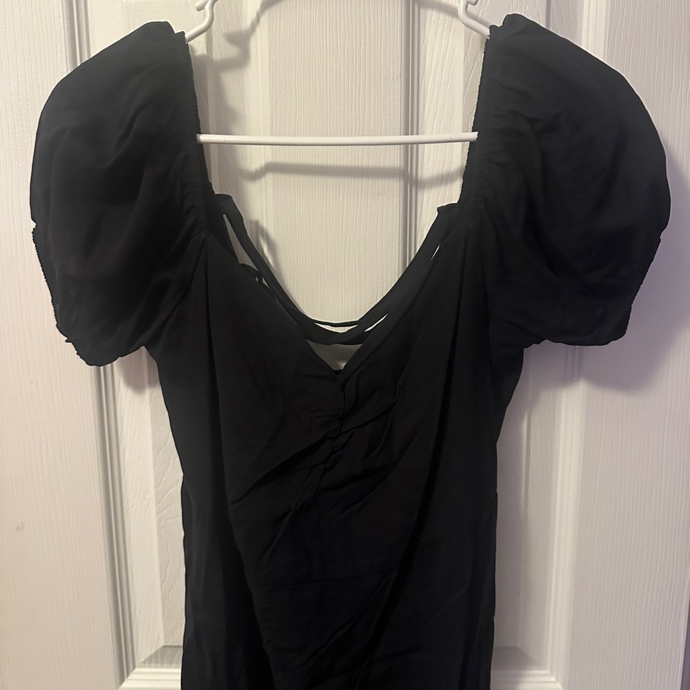 Black Long Puff Sleeve Dress